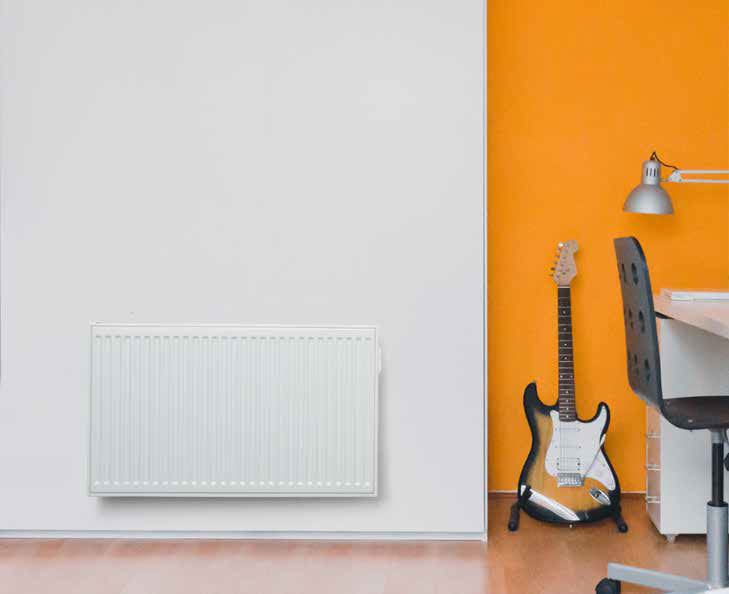 Grzejnik E-Panel Horizontal - żebrowany w kolorze Traffic White