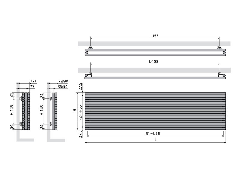 Carre Poziomy CPHN1 295 x 800 kolor specjalny