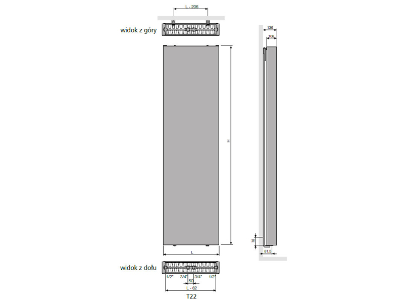 Flat-V-Line Typ 22 2000 x 700 kolor specjalny